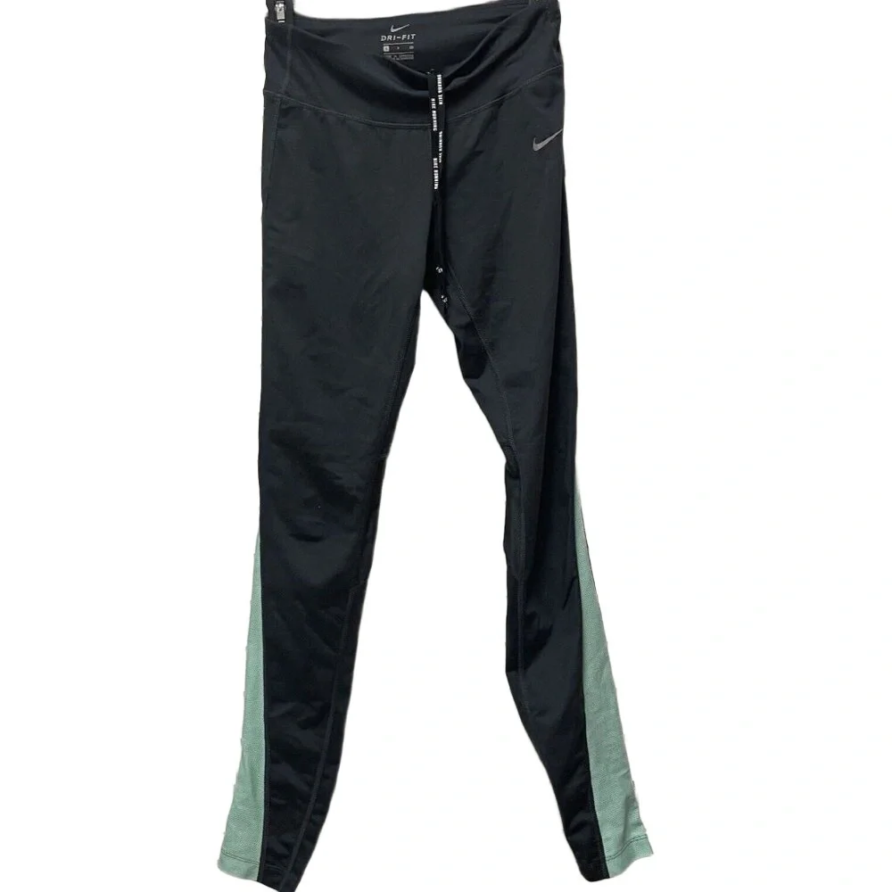 Nike Running Womens black Reflective Stretch Mesh Small Dri-fit Leggings‎